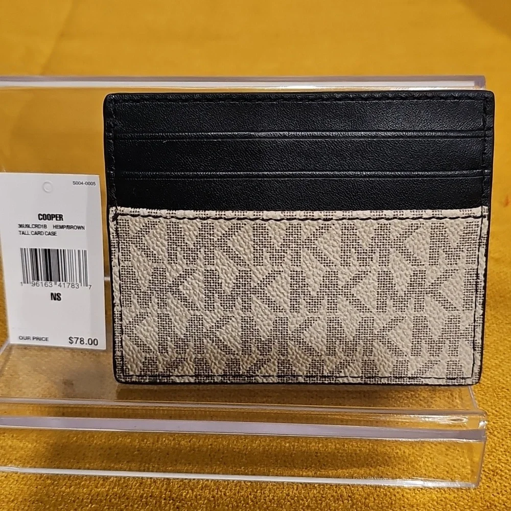 Michael Kors Cooper Tall Card Case Hemp/Brown NWT